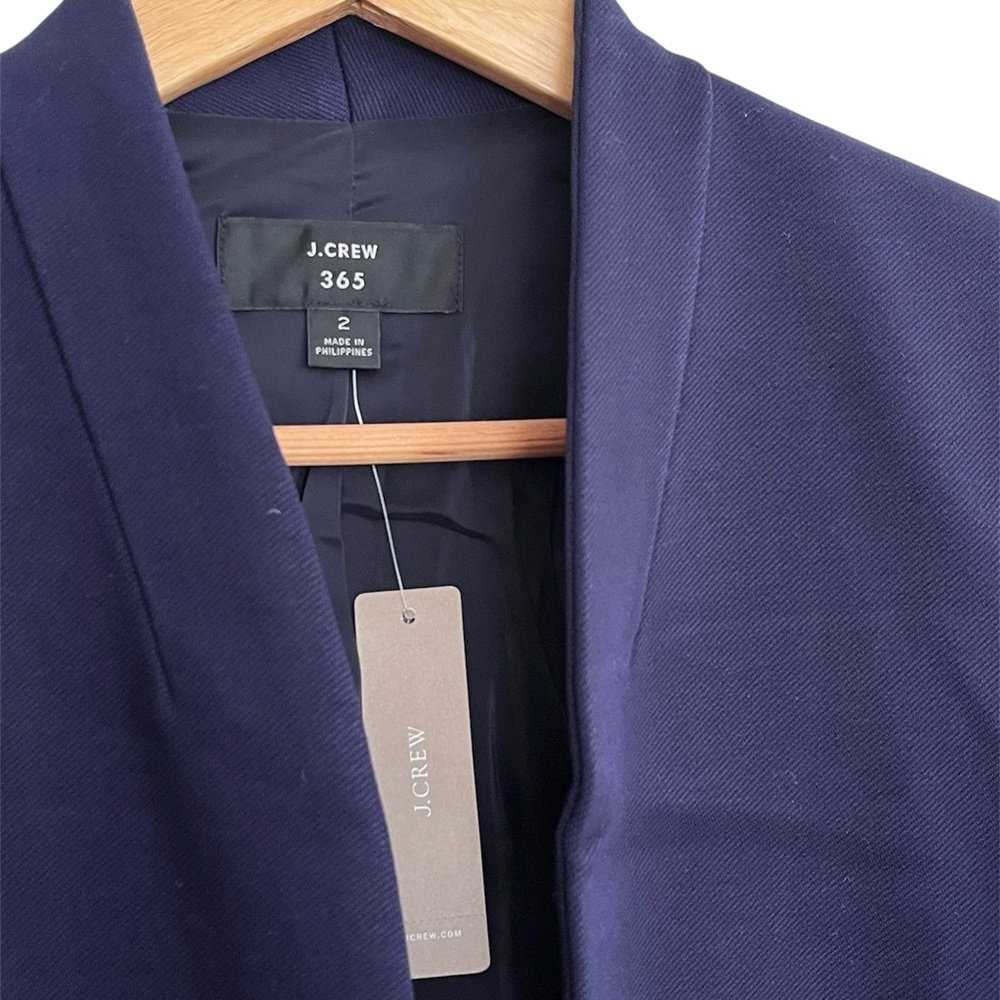 J.Crew Navy Blue Going Out Blazer in Stretch Twill 2 - Picture 3 of 3